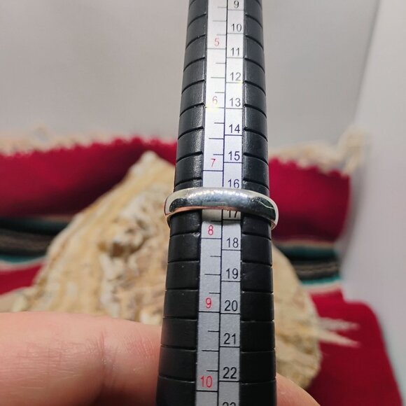 Southwest Sterling Silver Turquoise Long Blossom Ring Size 7.5 Knuckle Ring - Picture 5 of 6